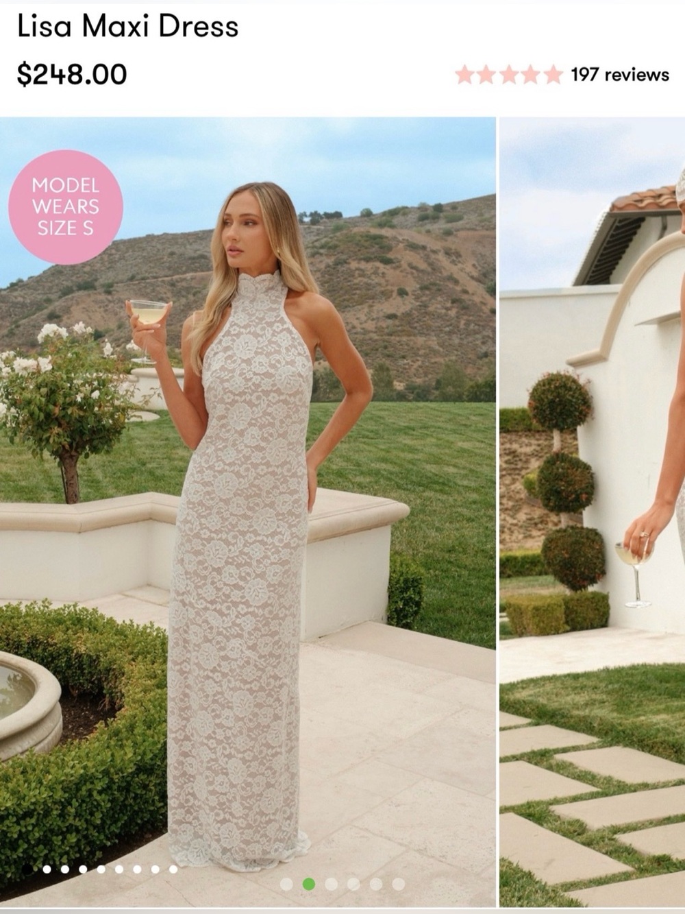 Show Me Your Mumu Lisa maxi dress white lace bridal dress